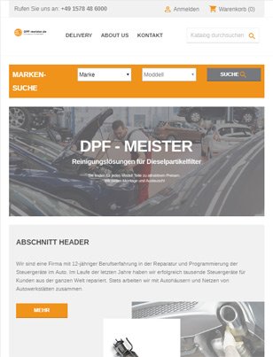 Portfolio DPF-Meister - widok Tablet