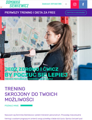 Portfolio Dominika Sienkiewicz - widok Tablet