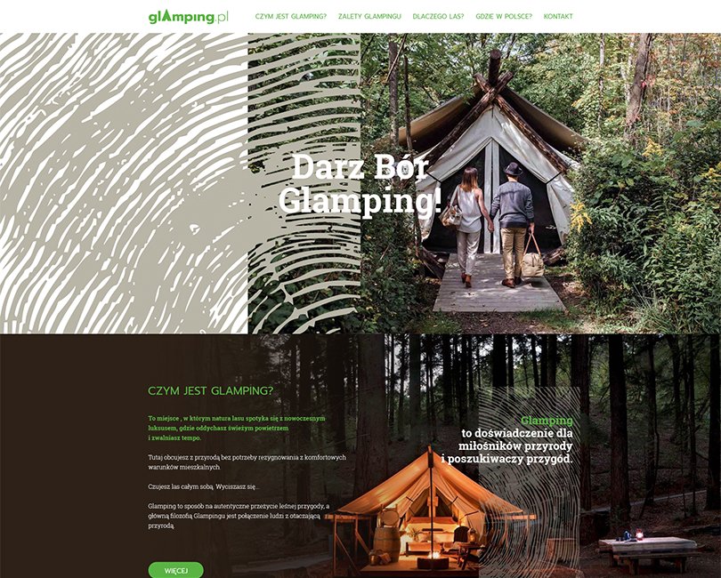 Portfolio Glamping - widok PC