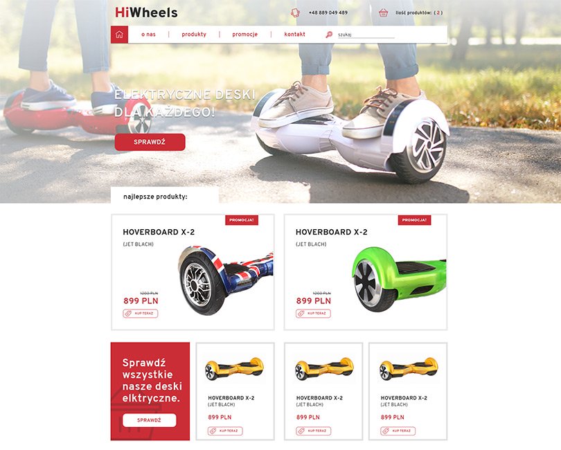 Portfolio HiWheel - widok PC