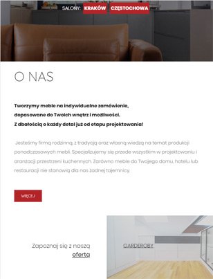 Portfolio JM Mebel System - widok Tablet