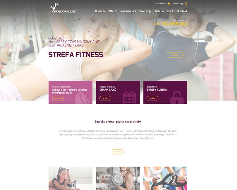 Portfolio StrefaRuchu - widok PC