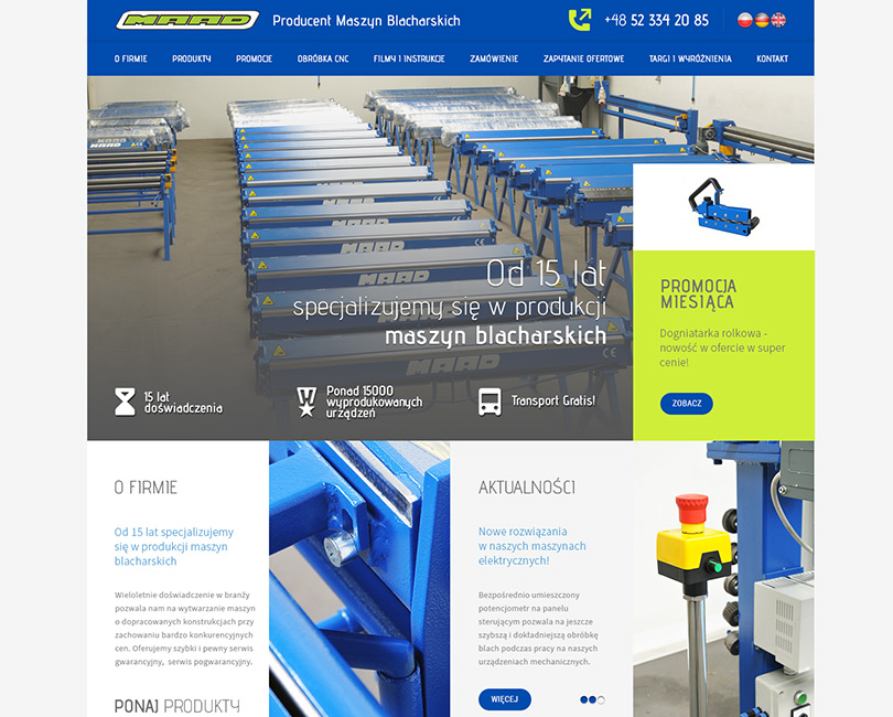 Portfolio Zaginarki MAAD - widok PC